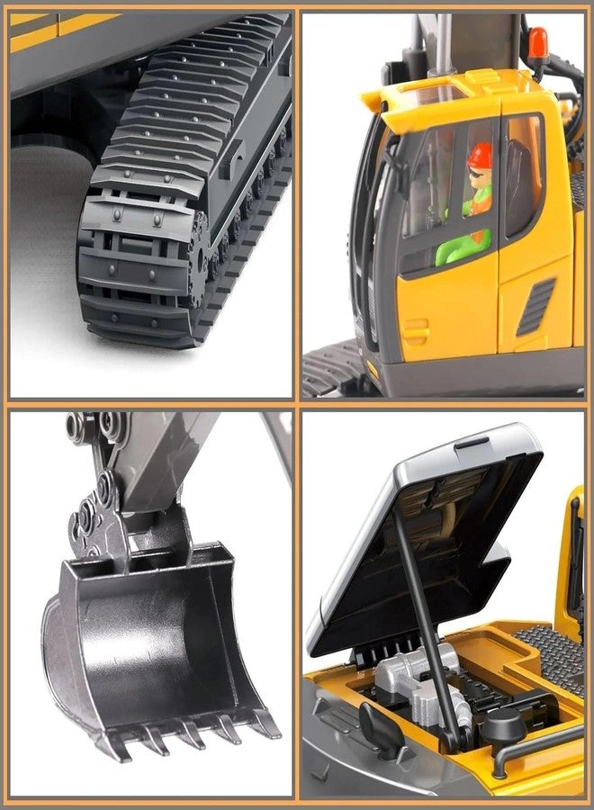 Bhavenu Remote Control Excavator Construction Toy for Adults Kids with Metal Shovel Lights Sounds - Best Kids Gift -Yellow Color - Image 4